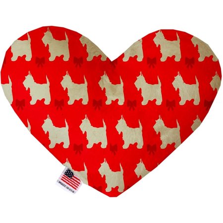 MIRAGE PET PRODUCTS Christmas Westies 6 in. Heart Dog Toy 1319-TYHT6